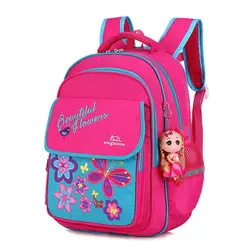 Новинка 2019 г. детские школьные рюкзаки для девочек Вышивка Бабочка Школа Рюкзак из нейлона водонепроницаемый ортопедические рюкзаки