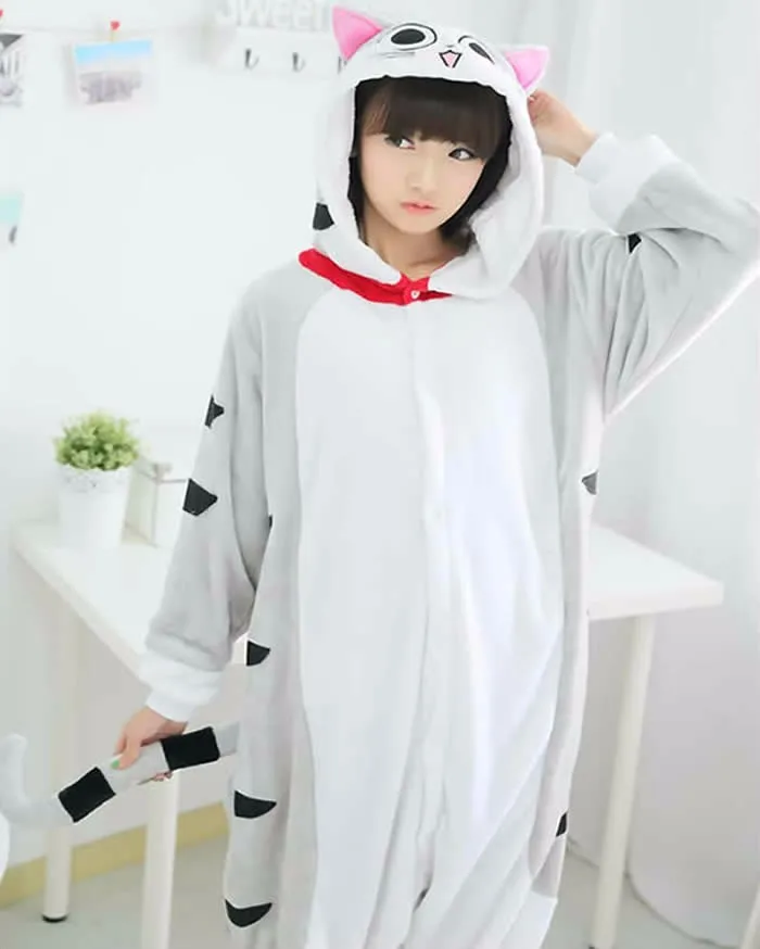 2018 теплая одежда CheeseCat унисекс для взрослых фланелевые с капюшоном длинным рукавом пижамы мультфильм милые животные для женщин