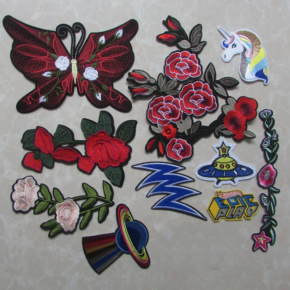 

new arrive fashion Unicorn Patch Iron Sew On Cartoon Patches Rainbow Cute Cheap Embroidered Patches For Clothes Stickers Badge