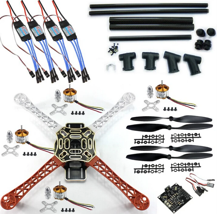 

F06586-C DIY RC Quadcopter FPV Kit:Nylon Flamewheel + Carbon Tall Landing Skid + KK V2.9 Controller + Motor ESC+