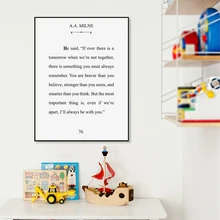 A.A. Milne Literatuur Print Typografie Citaat Modern Wall Art Canvas Schilderij Winnie de Pooh Klassieke Poster Thuis Kamer Muur Decor
