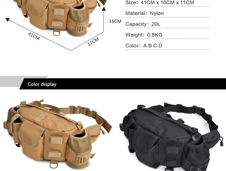 Big Camping Hunting Travel Hiking Fanny Pack Outdoor Multi-Purpose Messenger Bags Military Tactal Sports Waist Bags (2)