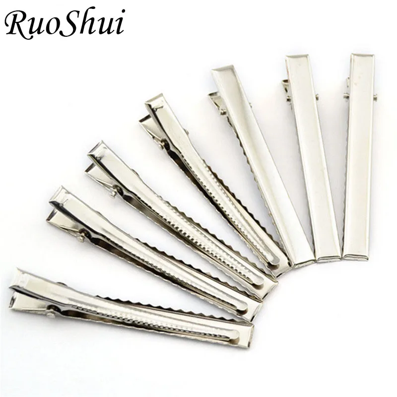 

100PCS Hair Accessories Metal Aligator Clips Teeth Single Hairpins Prong Handmade Hairband Bows' Barrette DIY Hair Clip 5 Sizes