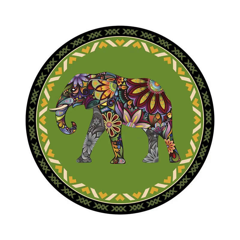 Southeast Asia Thailand Elephant Rug Round Swivel Chair Mats Color