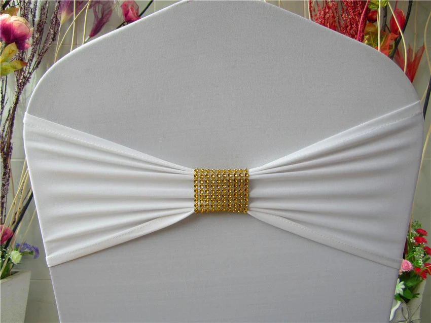 

1/2---Gold Mesh Buckle--- Single Layer Spandex/Lycra/Expand Bands/Chair cover sashes For Wedding Party Banquet Decorations