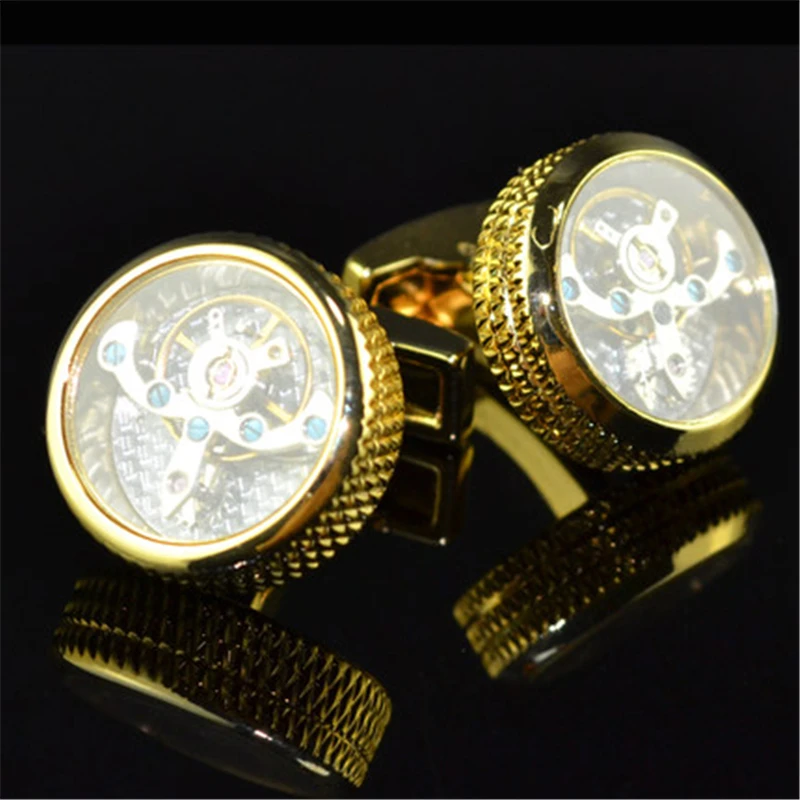 jewelry-shirt-cufflink-for-mens-4-colour-cuff-button-watch-Mechanical-movement-cuff-link-high-quality (3)