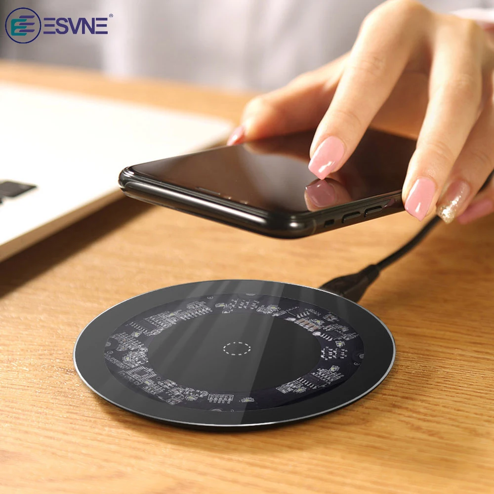 

Qi Wireless Charger for iPhone X/XS XR Max 8 Plus Visible USB Charging pad for Samsung S8 S9 Note9 Xiaomi Phone wirless charger