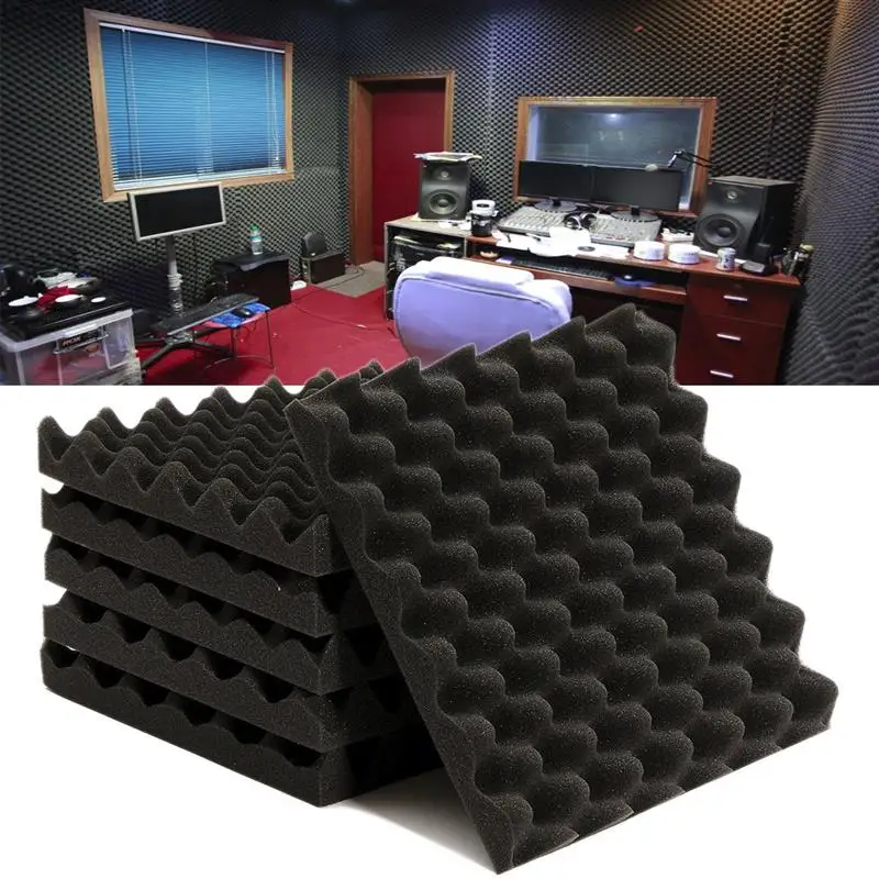 6 шт звукоизоляционных пенных материалов плитки треугольник звукопоглощающий шум для звукозаписи студии прослушивания комнаты