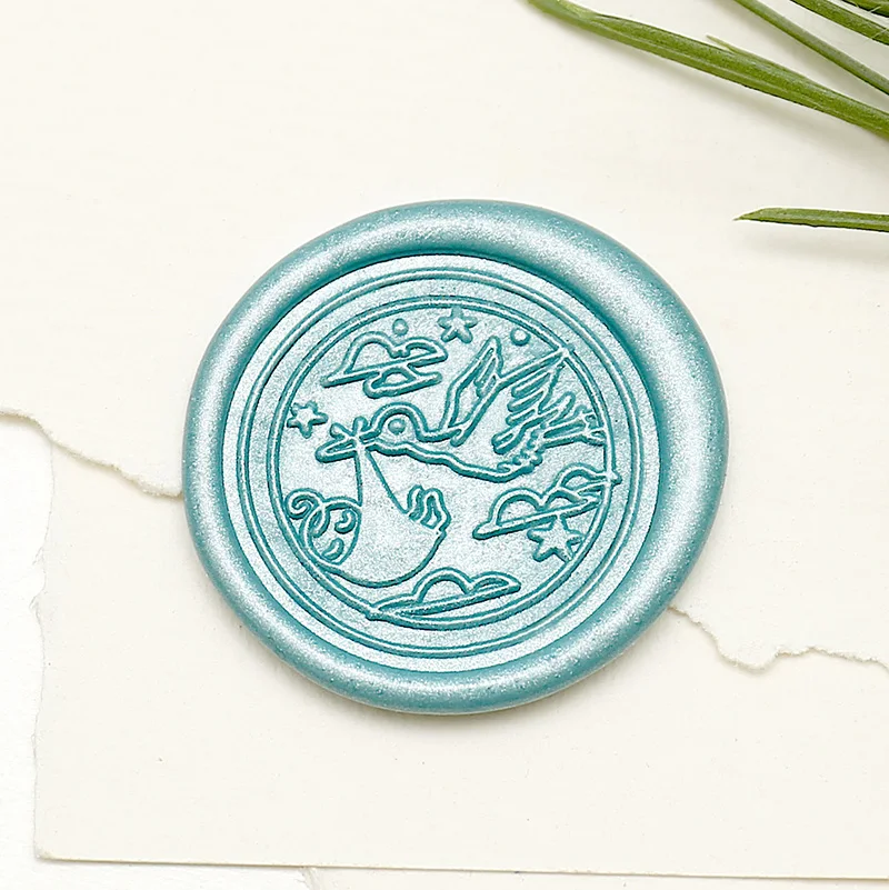  Stork baby Wax Seal Stamp Baby Shower Gift Sealing Wax Seal/gift Wax Stamp invitation sealstamp dec - 33053309082