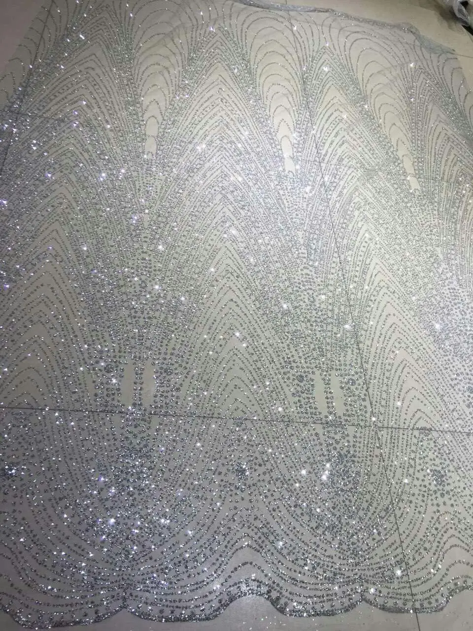 

new design silver shinning glitter Embroidered net Lace Fabric Glued Glitter tulle fabric for sexy dress 05536