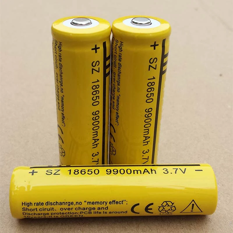 2 шт 18650 батарея 9900mAh литий-ионная аккумуляторная батарея 3,7 V Фонарь Батареи+ ЕС вилка 18650 регулируемое зарядное устройство