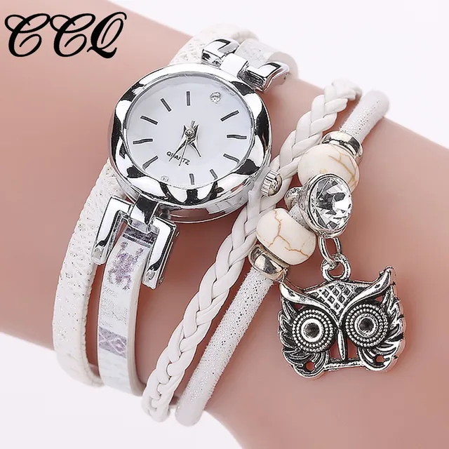 CCQ Multilayer Handmade Leather Bracelet Owl Wrist Watch Luxury Silver Dress Clo CCQ Multilayer Handmade Leather Bracelet Owl Wrist Watch Luxury Silver Dress Clo