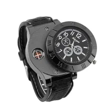 Hombres creativos Encendedores de Cigarrillos Electrónicos A Prueba de Viento de Metal Reloj de Pulsera de Cuarzo Deportes Relojes Hombre USB Recargables Nuevas Llegadas