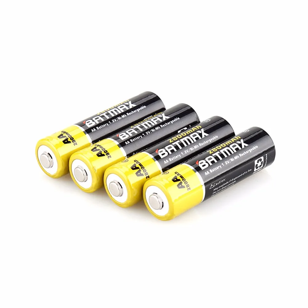 4 упаковки аккумуляторов высокой емкости 2800mAh AA NiMH для камеры, калькулятора, mp3-плеера и т. Д