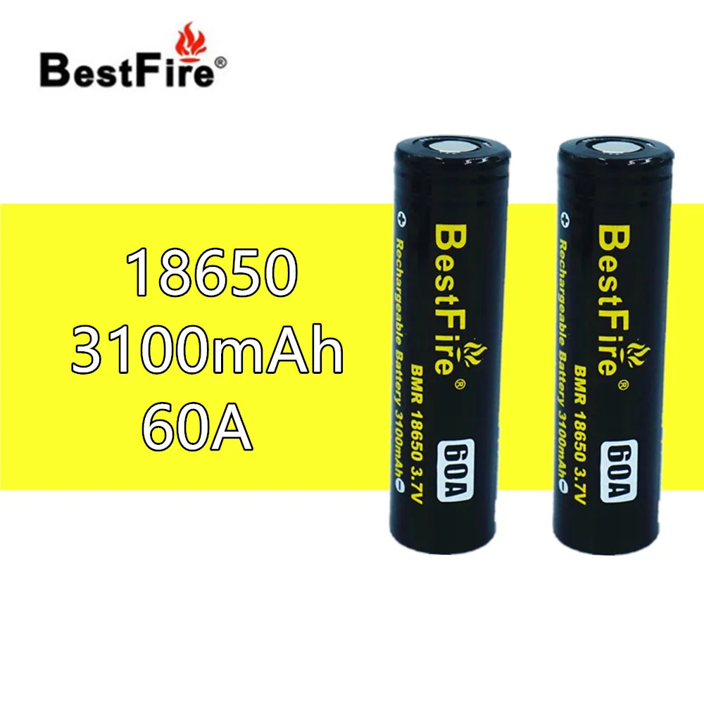 

2pcs Bestfire 18650 Rechargeable Battery 3.7V Li-ion 3100mAh 60A for Vape Box Mech Mod Kit E Cigarette Vaporizer E Hookah B118