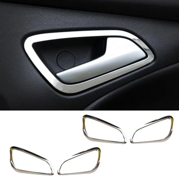 

4Pcs Chrome Door Handle Bowl Catch Cover Trim For Ford Focus 12-14 High Quality