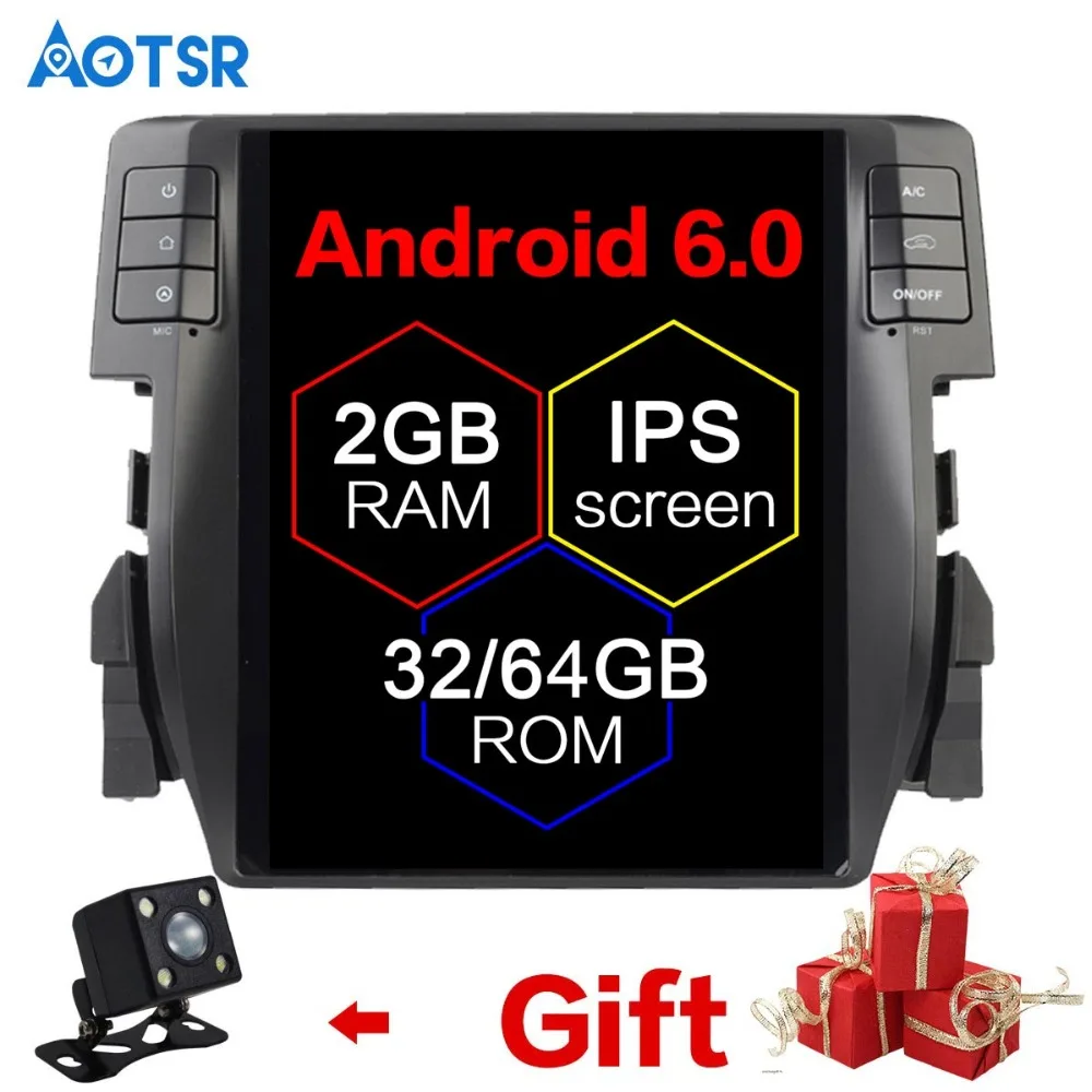 

Tesla style Supper Android6.0 32GB+2 Car GPS navigation For Honda Civic 2016 2017 video player headunit multimedia stereo Satnav