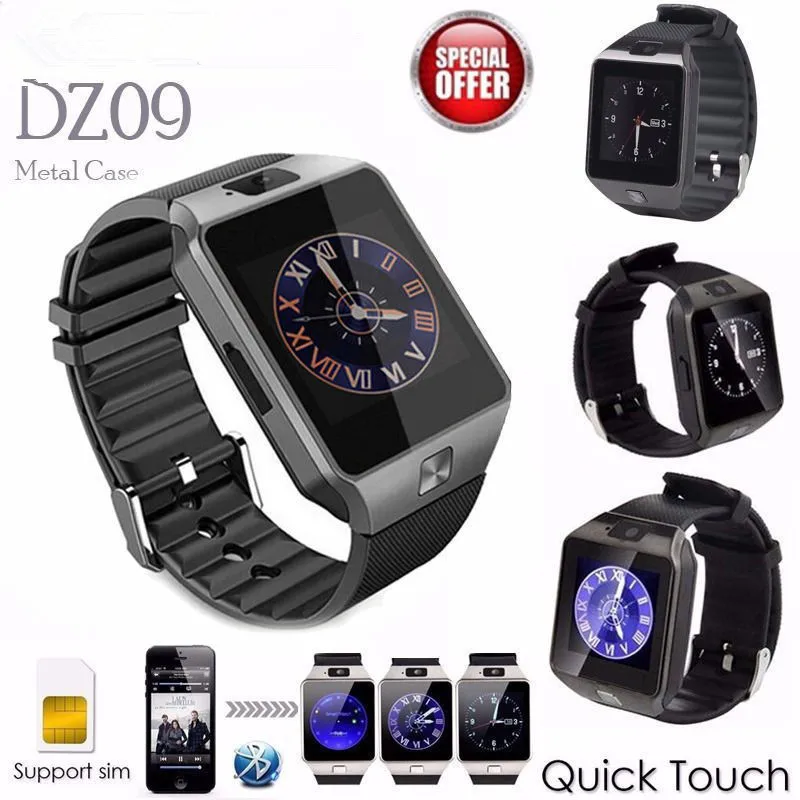 Функциональные цифровой сенсорный экран носимых Smartwatch DZ09 sim-карта TF Bluetooth телефон