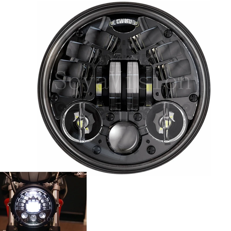 

5.75" 5 3/4 LED DOT Mark Headlight For Harley Softail Dyna 5.75" 5-3/4 Inch Motor Projector Round LED Headlight DRL Turn Light