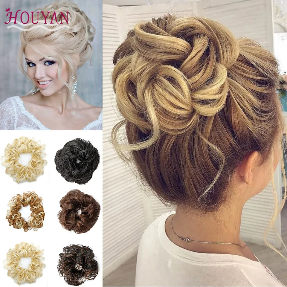 

HOUYAN Fashion Women Chignon Hairpieces Long Curly Hair Extensions Fake Hair Pieces Heat Resistant Hair Accessories
