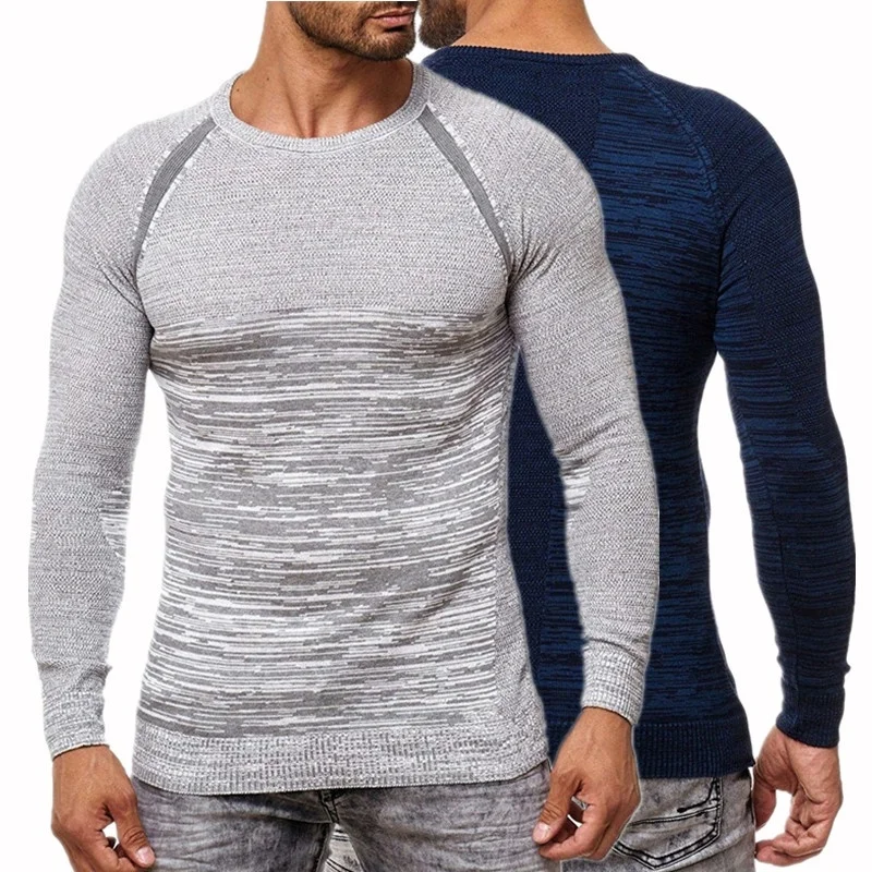 

ZOGAA Men's Knit Sweater with Scarf Collar Slim Knit Hip Hop Streetwear Long Sleeve Fashion Casual High Quality Man's Sweaters