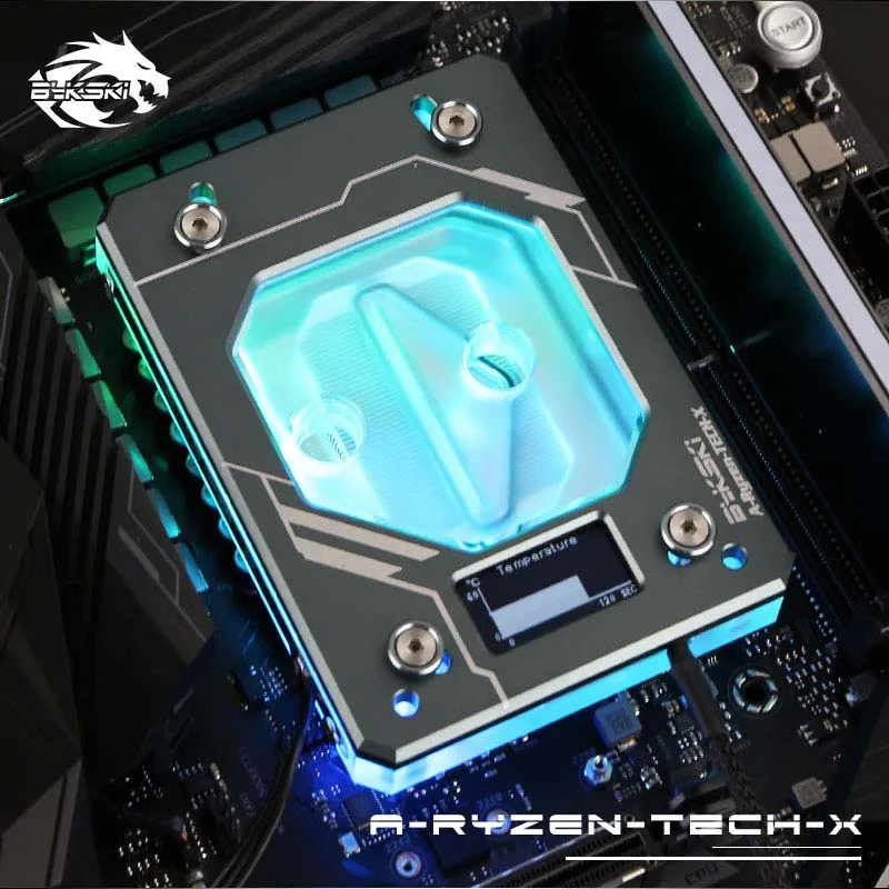 Bykski cpu водоблок для AMD AM3/AM4+ X399 цифровой дисплей термометр RGB(12 В)/RBW(5 В)/NoLED охладитель воды жидкостного охлаждения - Цвет лезвия: Gun
