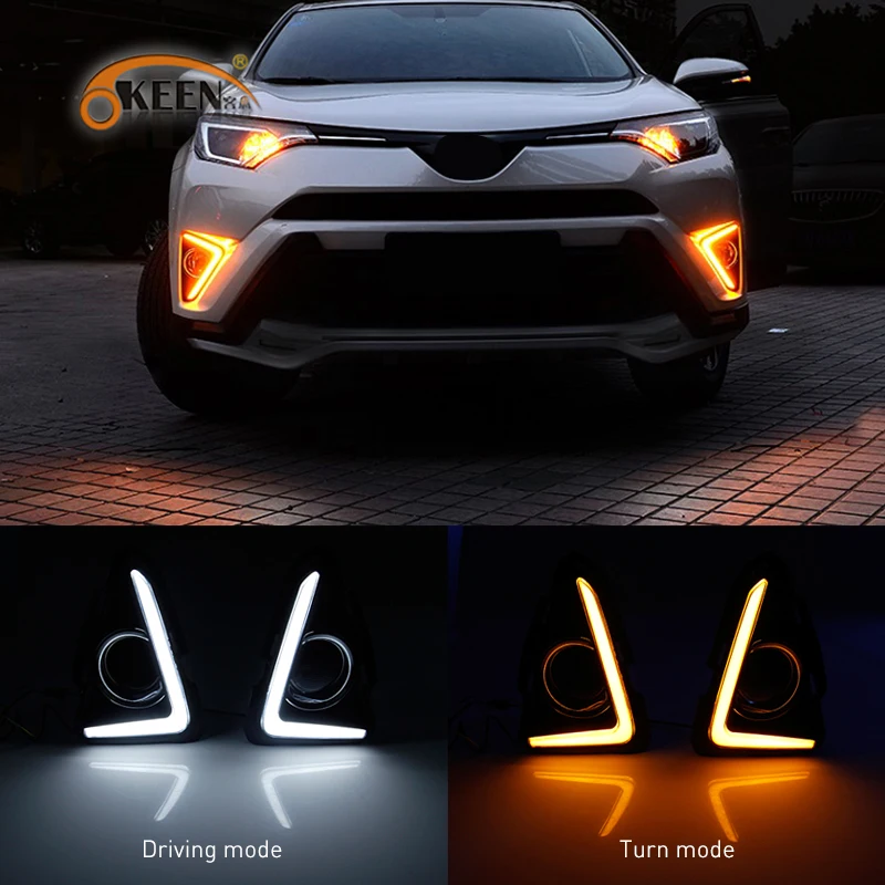 OKEEN 2 шт. Автомобильный светодиодный светильник дневного света для Toyota RAV4 RAV 4 2016 2017
