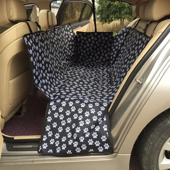 

Pet Car Back Seat Mat Oxford Fabric Paw Pattern Car Pet Mat Waterproof Back Bench Seat Travel Accessories Car Seat Covers Mat -3