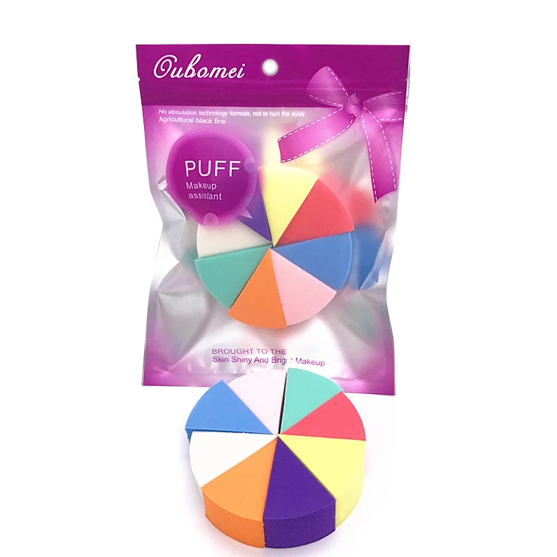 8 шт порошковый слоеный треугольной формы мягкий карамельный цвет латексный макияж порошковый слоеный женский- MS