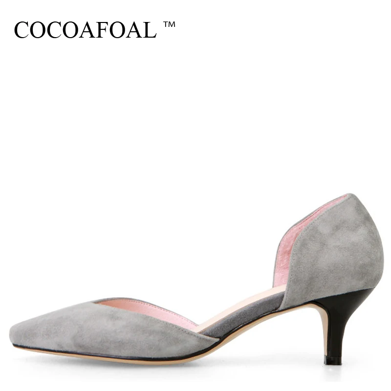 

COCOAFOAL Woman Wedding Pumps Black Gray Blue Fashion Sexy High Heels Shoes Party Snakeskin Two-Piece Natural leather Pump 2017