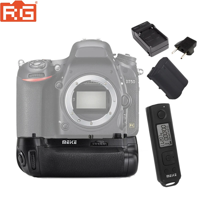 

Meike MK-DR750 Battery handle Built-in 2.4g Wireless Control Battery Grip for Nikon D750 AS MB-D16 Wireless Re+EN-EL15 Battery