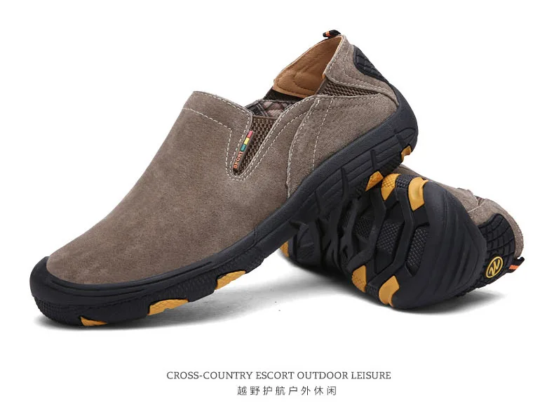 Осенняя Новая мужская прогулочная обувь треккинг активный отдых, спорт кожа дышащие кроссовки горные Путешествия обувь Нескользящая обувь