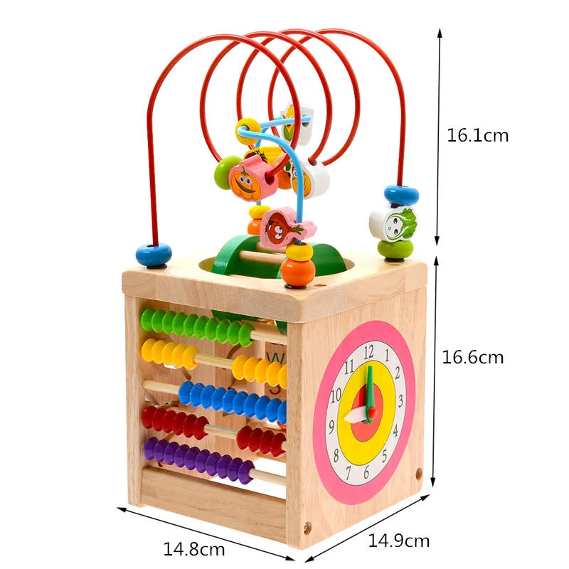 Математика Монтессори игрушки деревянные игрушки для детей Многофункциональные часы Abacus бусины игрушки Обучающие приспособления для детей