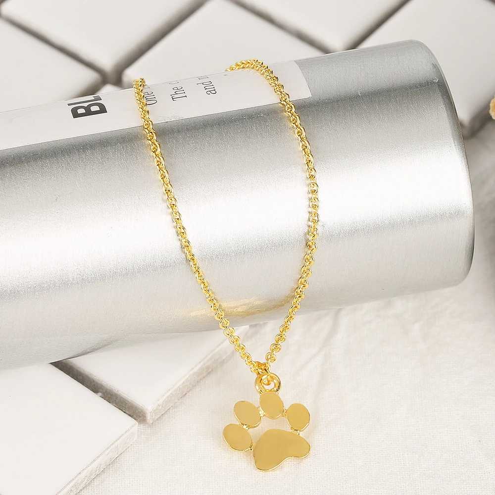 Golden Silver Cat Dog Paw Pendant Bracelet Women Simple Printing Cute Wrist Chain Casual Student Loli Bangles (7)