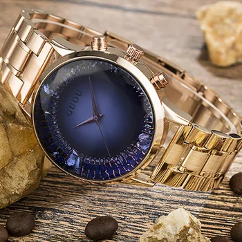 

GUOU Brand Luxury Women's Watches 30M waterproof Fashion Quartz watch Women stainless steel band Rhinestone wristwatches relojes