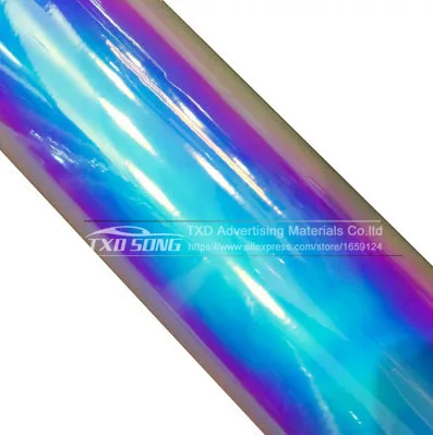  Premium New arrival rainbow holographic chrome film Glossy Mirror Rainbow Holographic Film Rainbow 