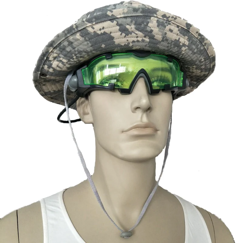 

Hunting Night Visions Adjustable Elastic Band Night Vision Goggles Protection Glasses Cool Green Lens Eye Shield With LED