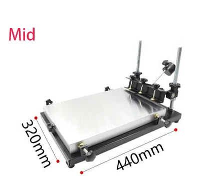 Настольная Ручная регулировка Шелковый стол для трафаретной печати машина для чтения клея и пасты трафарет принтер BGA инструмент для ремонта - Цвет: mid size