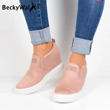 

Women Sneakers Fashion Women Height Increasing Comfortable Autumn Wedges Sneakers Platform Shoes Woman Canvas Shoes WSH3318