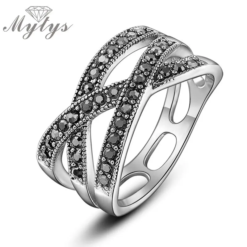 

Mytys Fashion Back Rings Finger Round With Cubic Zircon For Fashion Women Rings Wedding Party Birthday Gift Elegant R1031