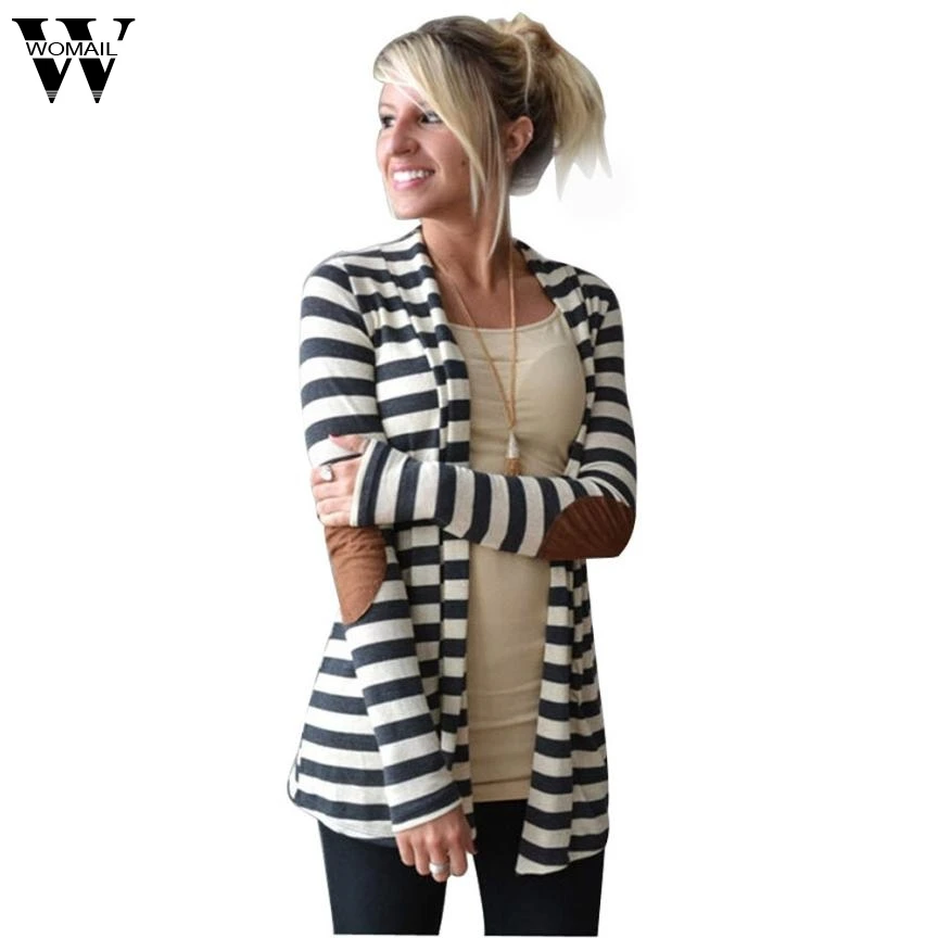 

CharmDemon 2018 Women Casual Striped Cardigans Patchwork Outwear at30G1J.30