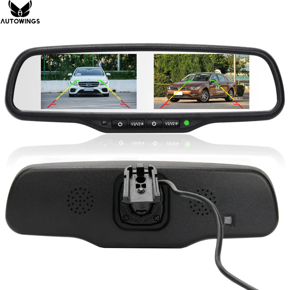 Автомобильный монитор заднего вида экран 4 3 дюйма двойной HD 800*480 для камеры