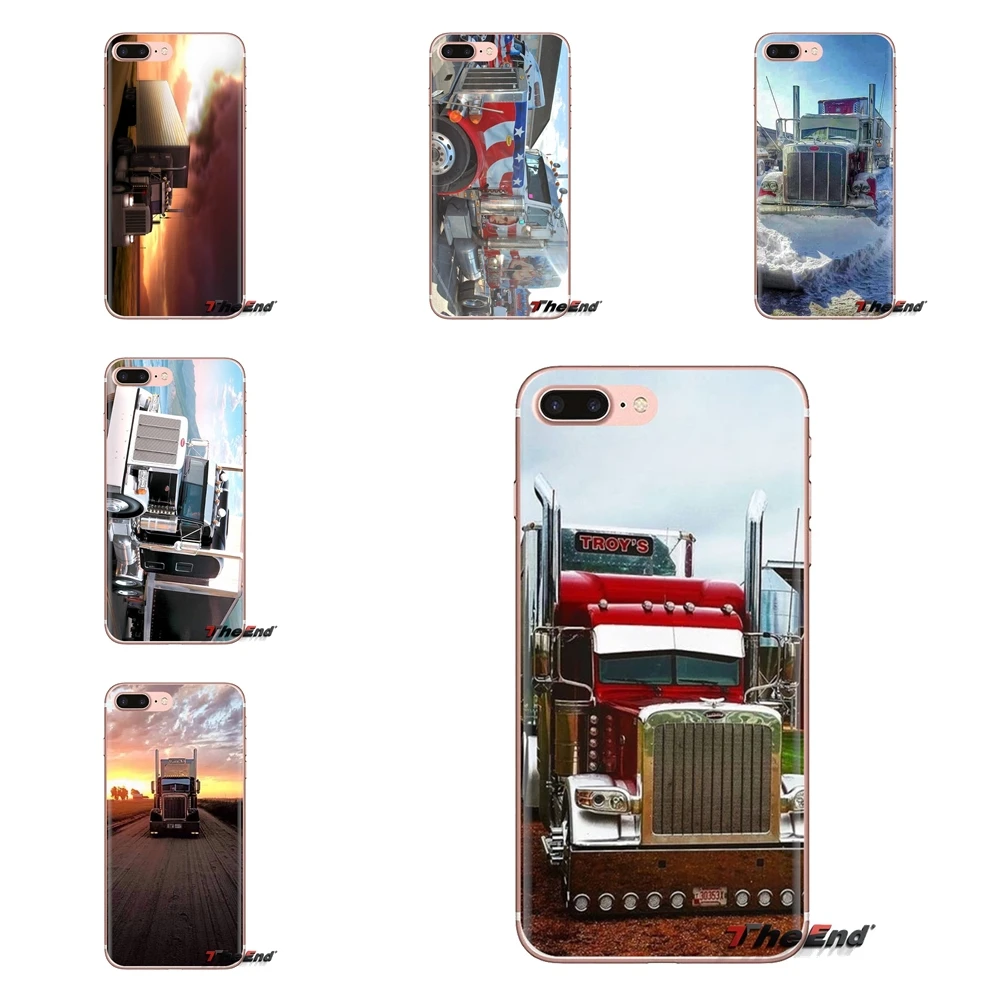 Transparent TPU Skin Case For Huawei Mate Honor 4C 5C 5X 6X 7 7A 7C 8 9 10 8C 8X 20 Lite Pro Peterbilt Trucks Emblem Freight car |