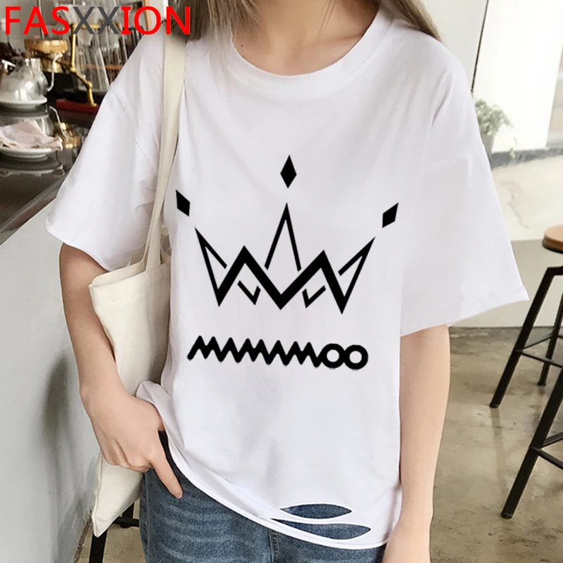 Новейшая футболка Mamamoo Женская эгоистичная белая с ветром звездная ночь красная