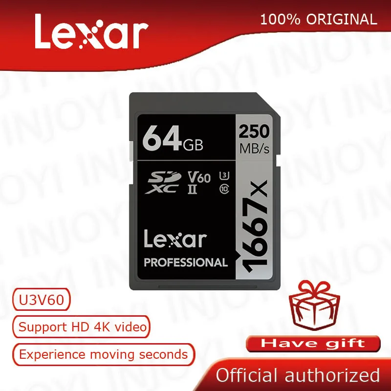 Original Lexar 128GB SD Card 1000x UHS II U3 SDHC SDXC 32GB Memory Card 
