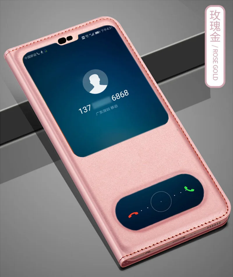 Rose Gold Кожаный чехол для телефона с откидной крышкой для на huawei хонор 8X Enjoy Max Honor8X Honor8 X V10 View 10 лайт чехлы противоударный чехол с прозрачным окном - Цвет: Rose Gold