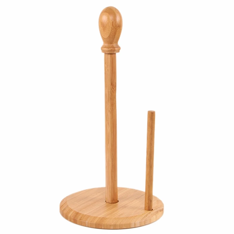 

Bamboo Vertical Roll Paper Stand Kitchen Paper Towel Toilet Kitchen Paper Tissue Holder
