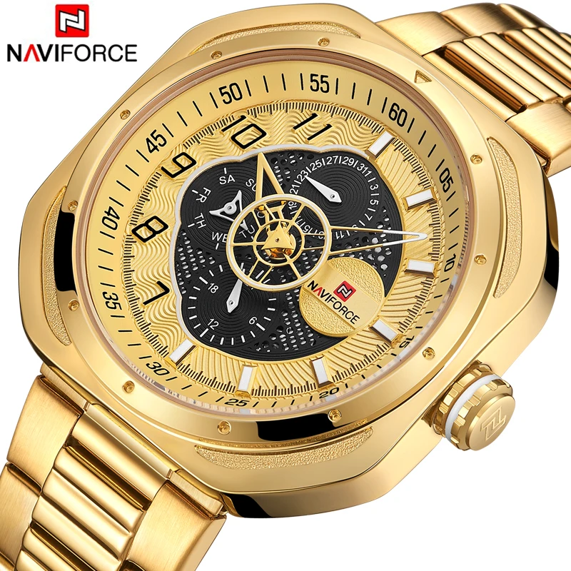 

NAVIFORCE Men Quartz Full Steel Watch Luxury Casual Business Wristwatch Stainless Steel Fashion Relogio Masculino Hot Sale