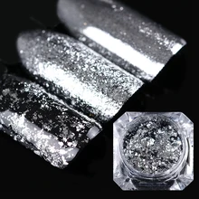 BORN PRETTY Mirror Glitter Silver Gold Nail Flakes Bling Nail Sequins Shinning Nail Art Glitter Powder Paillette Decoration 0.2g