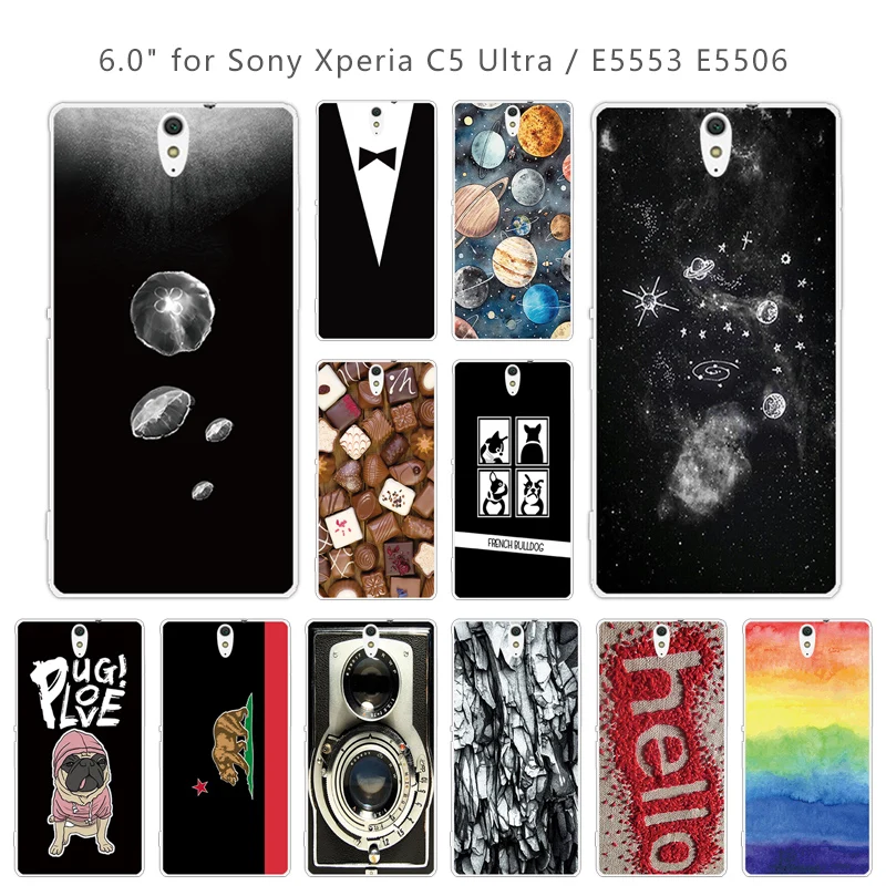 For Sony Xperia C5 Phone Cases Soft Silicone Colorful Back Cover 6.0 inch Clear TPU for Ultra / Dual E5533 Coque |